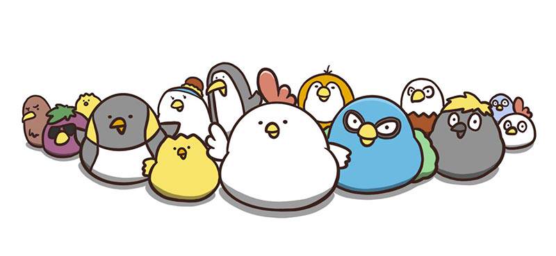 でぶどりキャラクター集合イラスト