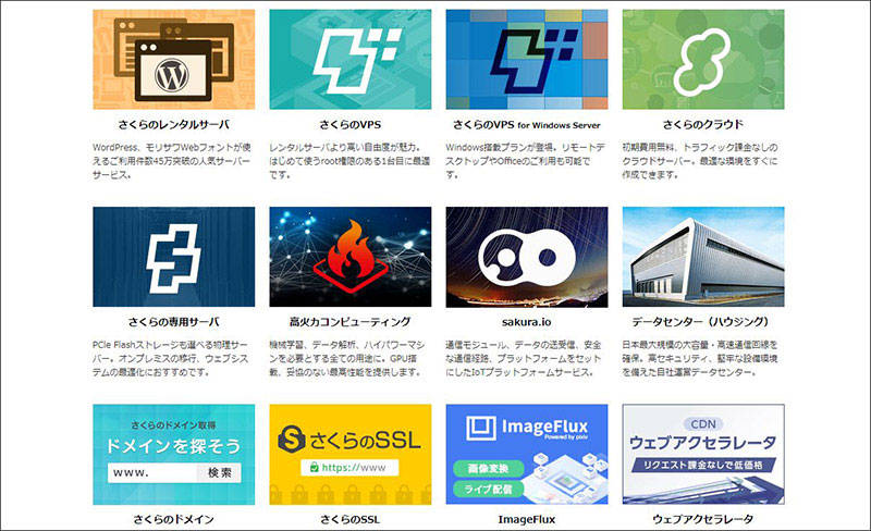 さくらインターネットにもいろんなサービスがあります