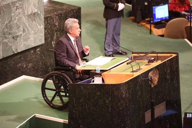 （エクアドルの元大統領 レニン・モレノ氏　▲出典： Cancillería del Ecuador）