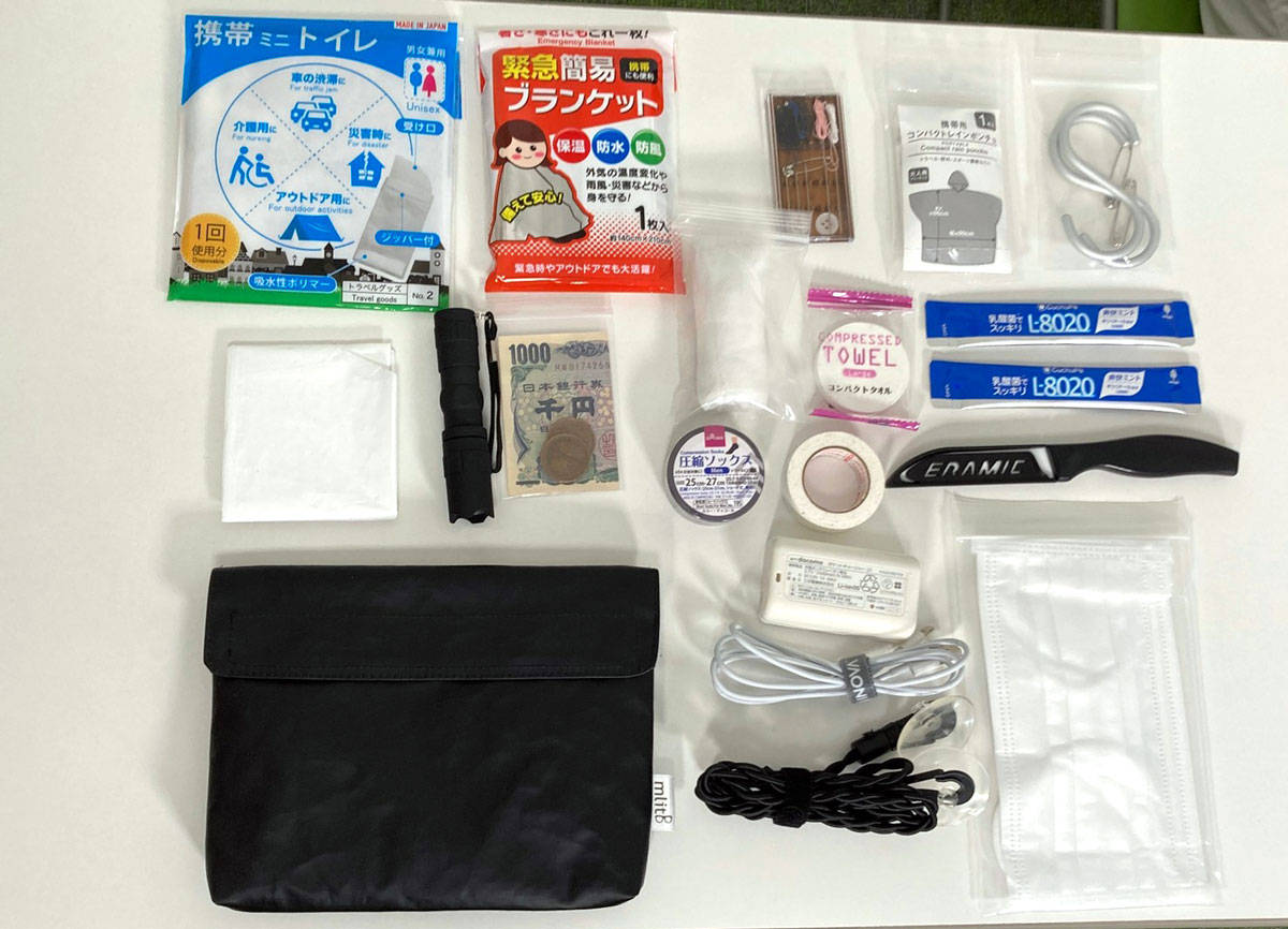 防災ポーチに入れたものは？