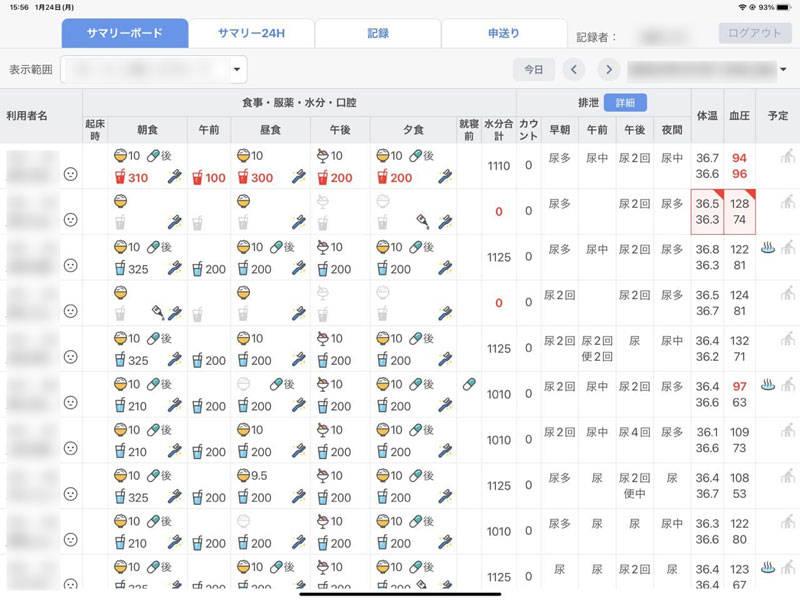 「SCOP」ユーザー画面イメージ  （提供：社会福祉法人善光会）