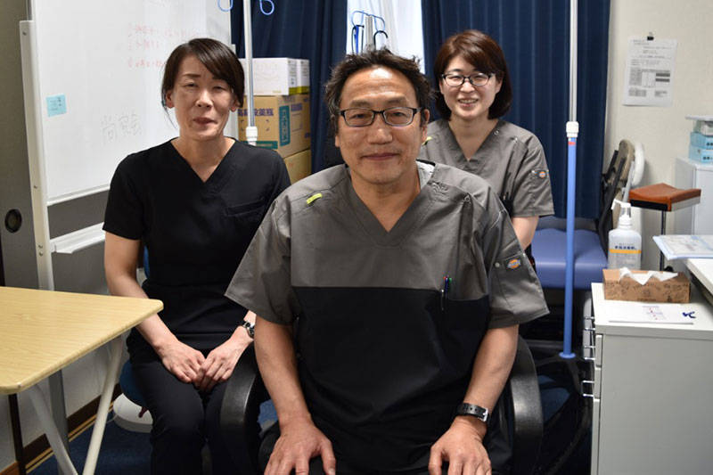 往診後、チームの看護師さんと共に
